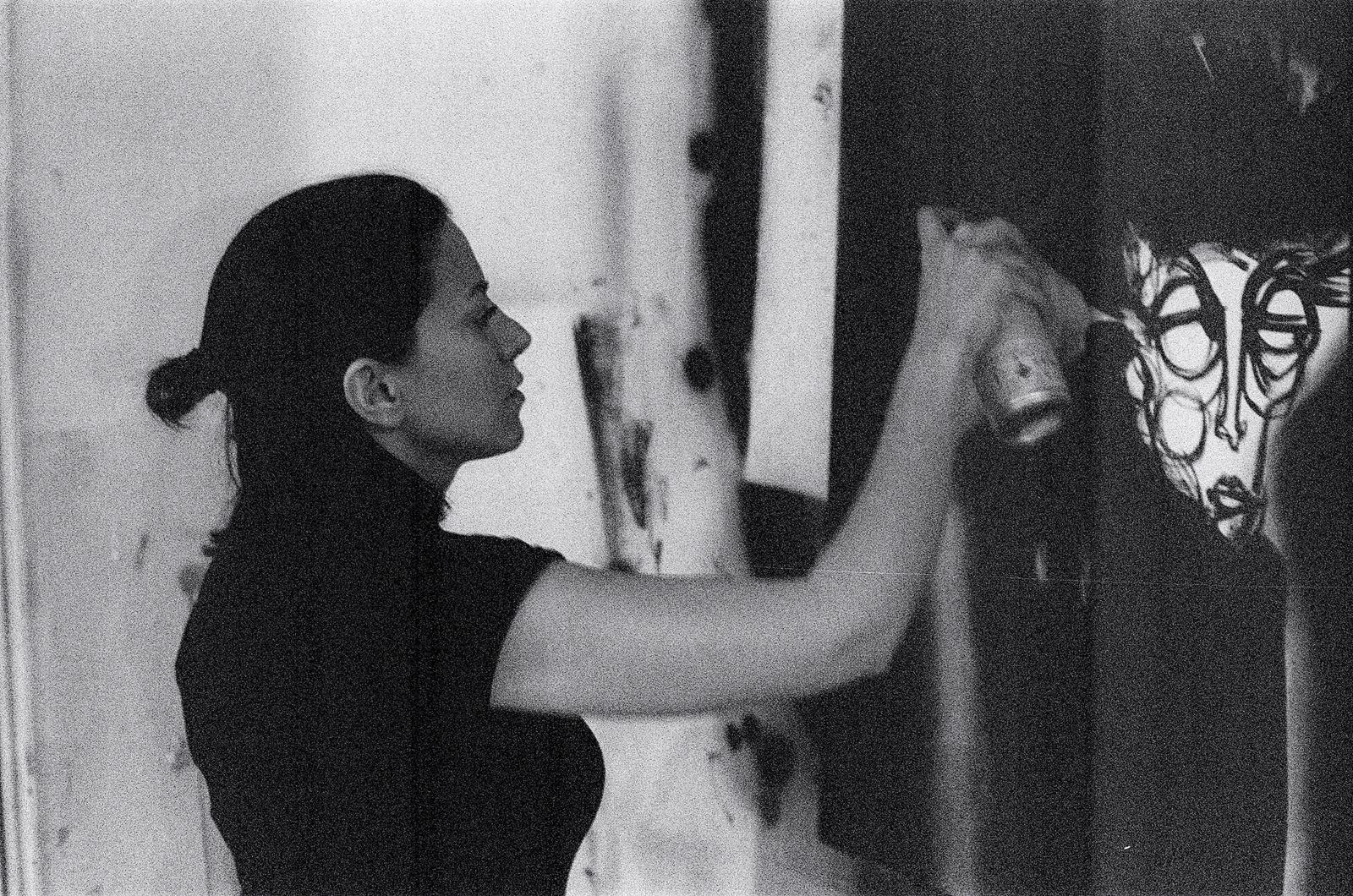 Parin Heidari at work in the studio — photo by Braydon Russell